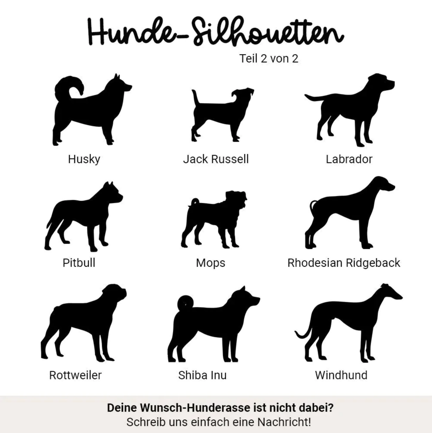 Anhänger "Hunde-Silhouette" mit Wunschtext | personalisiert | Baumanhänger, Weihnachten, Geschenk