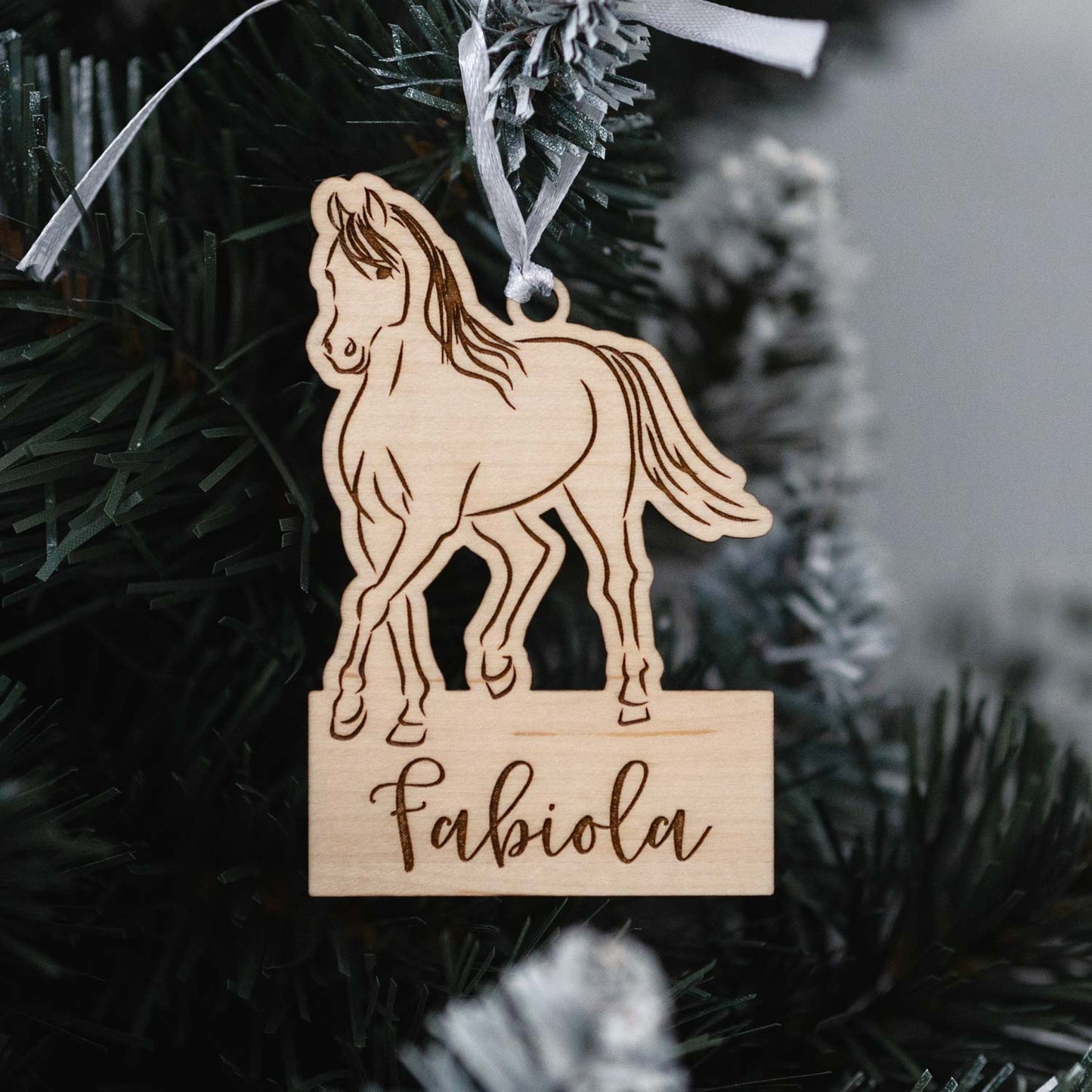 Anhänger "Pferd #2" mit Wunschtext | Baumanhänger, Weihnachten, Geschenk