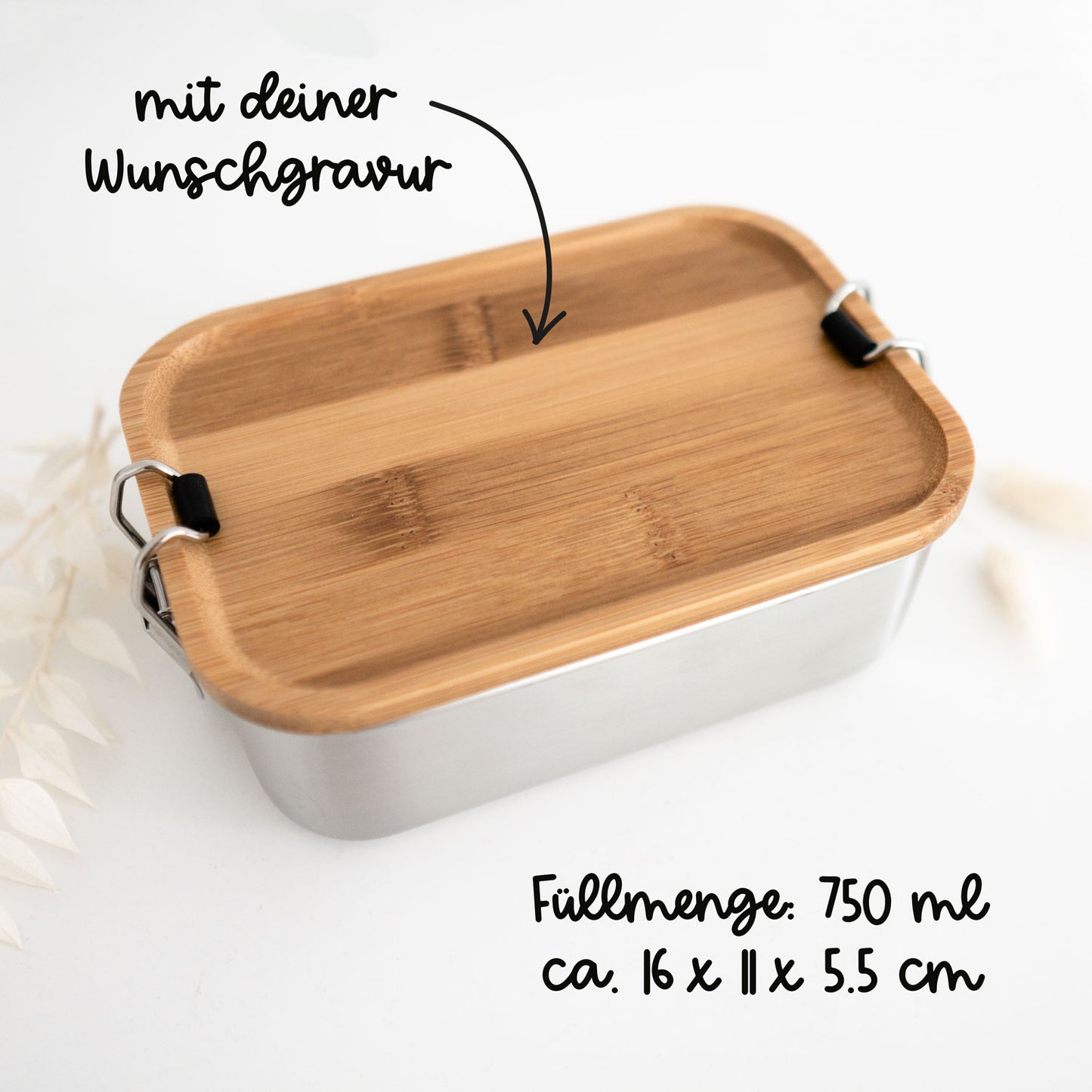 Lunchbox "Isländer #3" mit Bambusdeckel | Design: Isländer | personalisiert | Brotdose, Geschenk