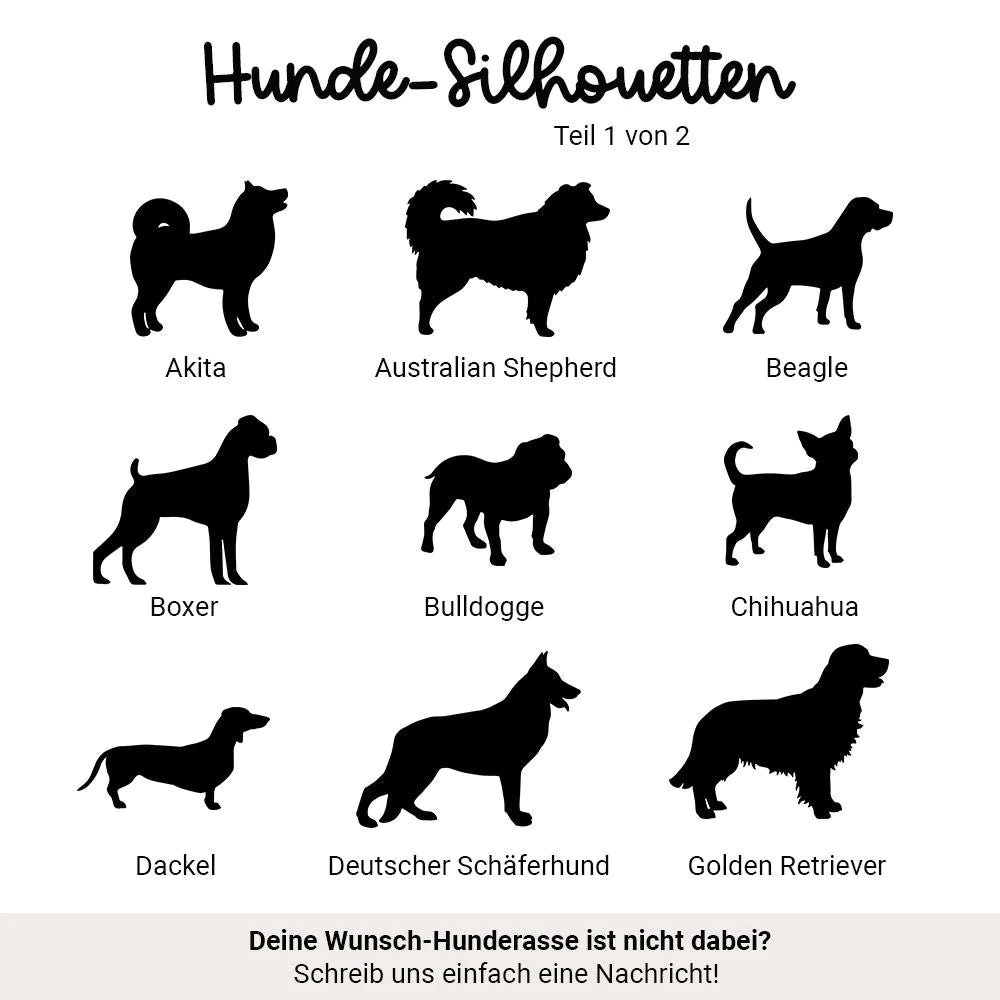Glasflasche mit Teesieb "Hunde-Silhouette + Wunschtext" | personalisiert | Geschenk, Geschenkidee