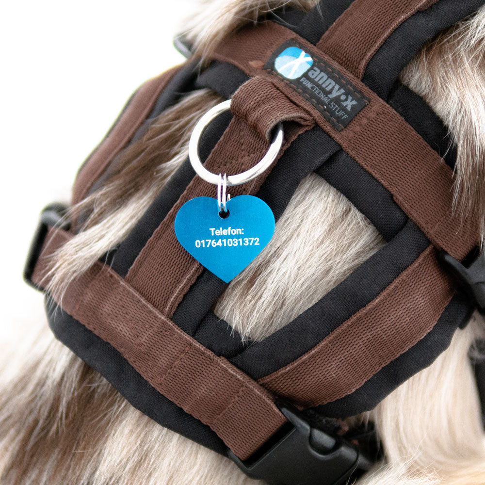 Marke Anhänger Herz "Wunschwort + Pfote" | personalisiert | sieben Farben | Geschenk, Geschenkidee, Glücksbringer, Hund