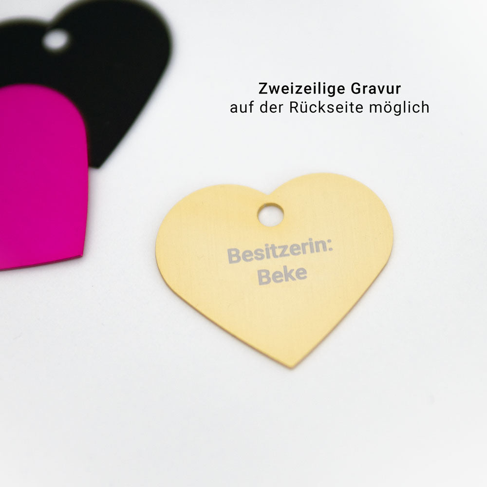 Marke Anhänger Herz "Wunschwort + Symbol" | personalisiert | sieben Farben | Geschenk, Geschenkidee, Glücksbringer