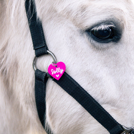 Pinke Marke Anhänger Herz "Wunschwort + Symbol" | personalisiert | Geschenk, Geschenkidee, Glücksbringer