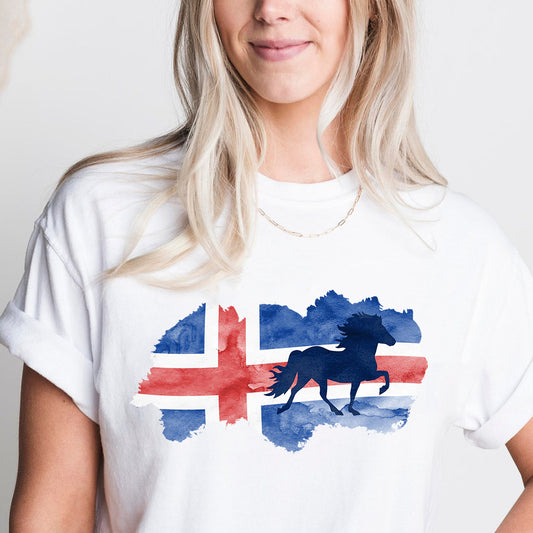 T-Shirt "Island Watercolor" in Weiß oder Blau | personalisiert | Geschenk, Geschenkidee