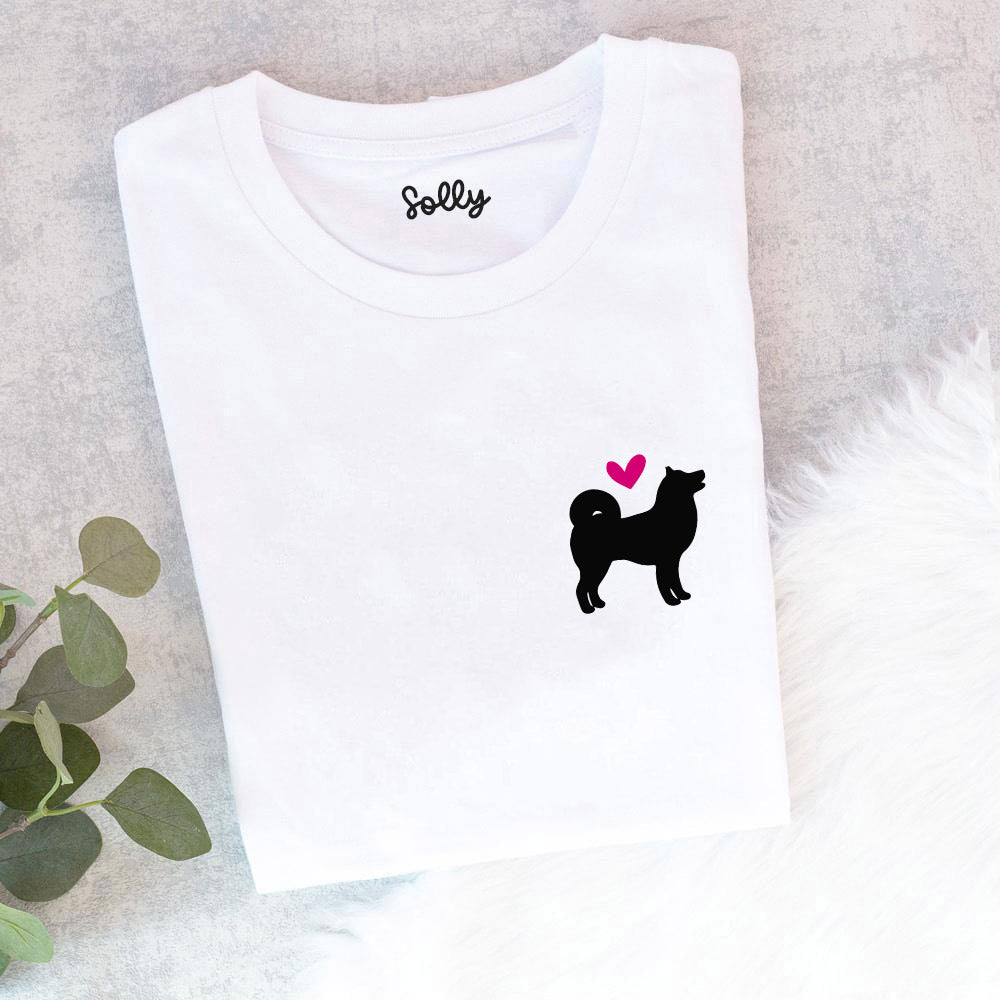 T-Shirt "Hunde-Silhouette + Herz" | personalisiert | Geschenk, Geschenkidee, Hunde
