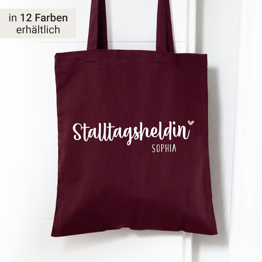 Stofftasche "Stalltagsheldin mit Name" Baumwolle | personalisiert | Einkaufstasche, Beutel | Geschenk