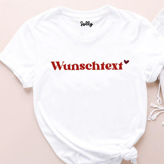 T-Shirt "Wunschtext + Herz" | Kollektion: Vintage Vibes | personalisiert | Geschenk, Geschenkidee
